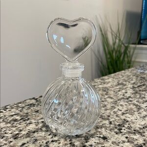 Vintage Crystal Teleflora Japan Heart Glass Perfume Bottle